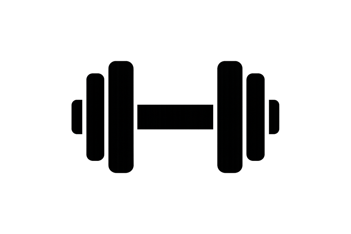 simple dumbell icon black and white